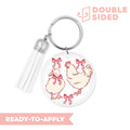 [ Double Sided ] Circle UV DTF Decal | Coquette Bow Chicken & Duck
