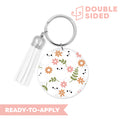 [ Double Sided ] Circle UV DTF Decal | Cute Floral Ghost