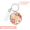 [ Double Sided ] Circle UV DTF Decal | Floral Cross