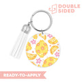 [ Double Sided ] Circle UV DTF Decal | Floral Lemon