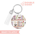 [ Double Sided ] Circle UV DTF Decal | Halloween Bookshelf