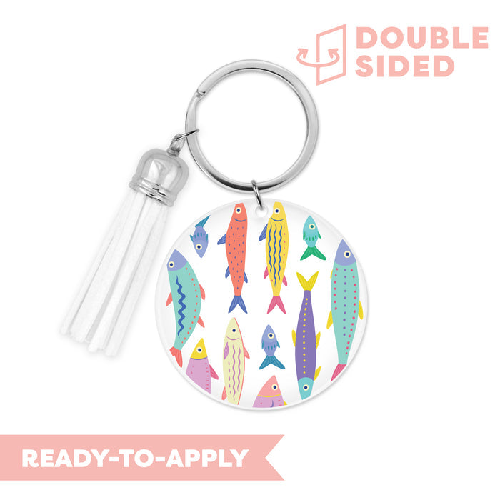 [ Double Sided ] Circle UV DTF Decal | Happy Sardine