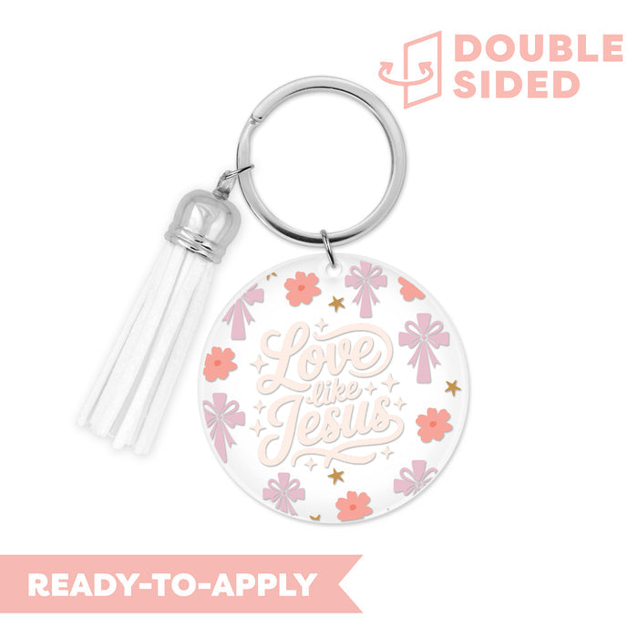 [ Double Sided ] Circle UV DTF Decal | Love Like Jesus