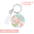 [ Double Sided ] Circle UV DTF Decal | Pink Plumeria
