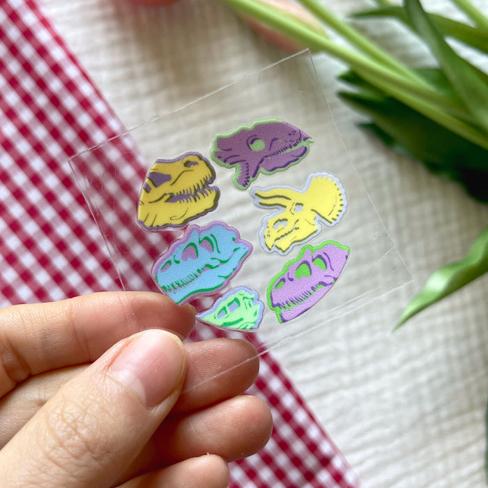 [ Double Sided ] Circle UV DTF Decal | Pop Dinosaur