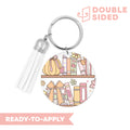 [ Double Sided ] Circle UV DTF Decal | Pumpkin Bookshelf