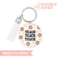 [ Double Sided ] Circle UV DTF Decal | Teach Teach Teach