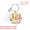 [ Double Sided ] Circle UV DTF Decal | Tropical Vibes