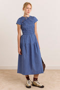 Ebba Midi Dress - Blue Check