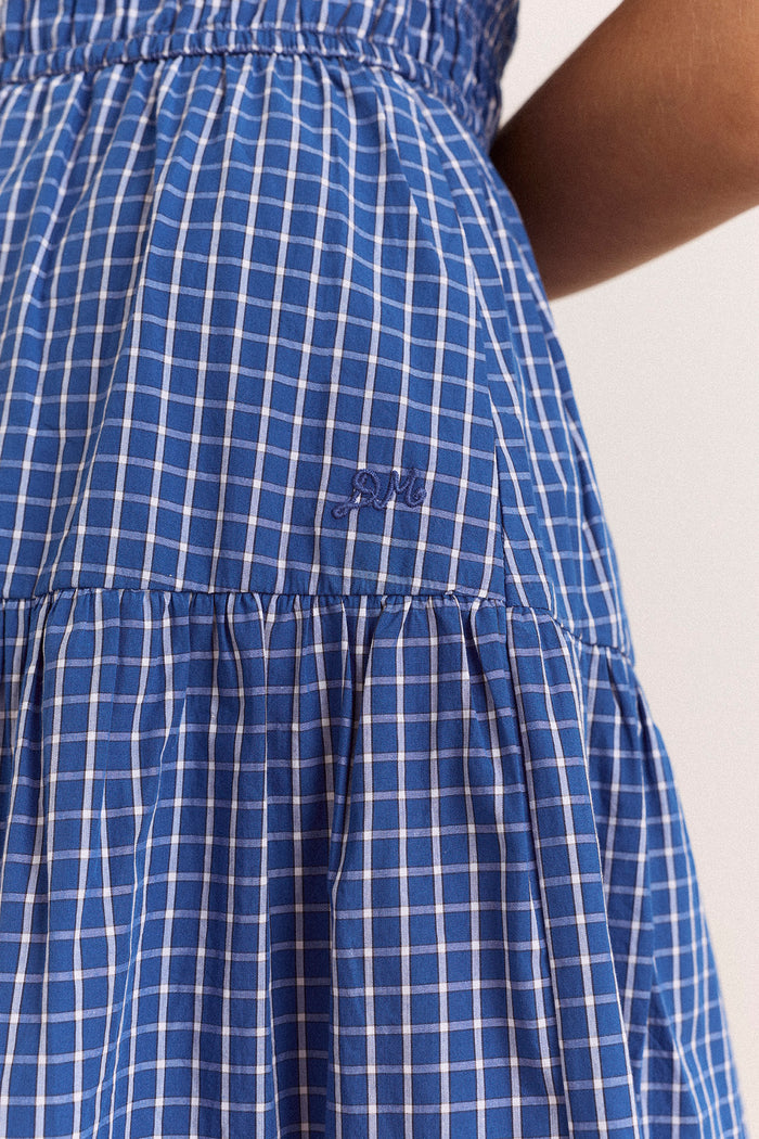 Ebba Midi Dress - Blue Check