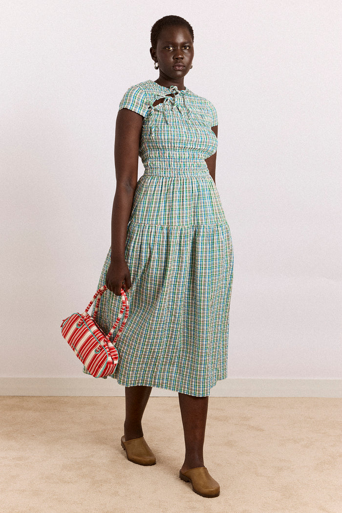 Ebba Midi Dress - Picnic Blue Check