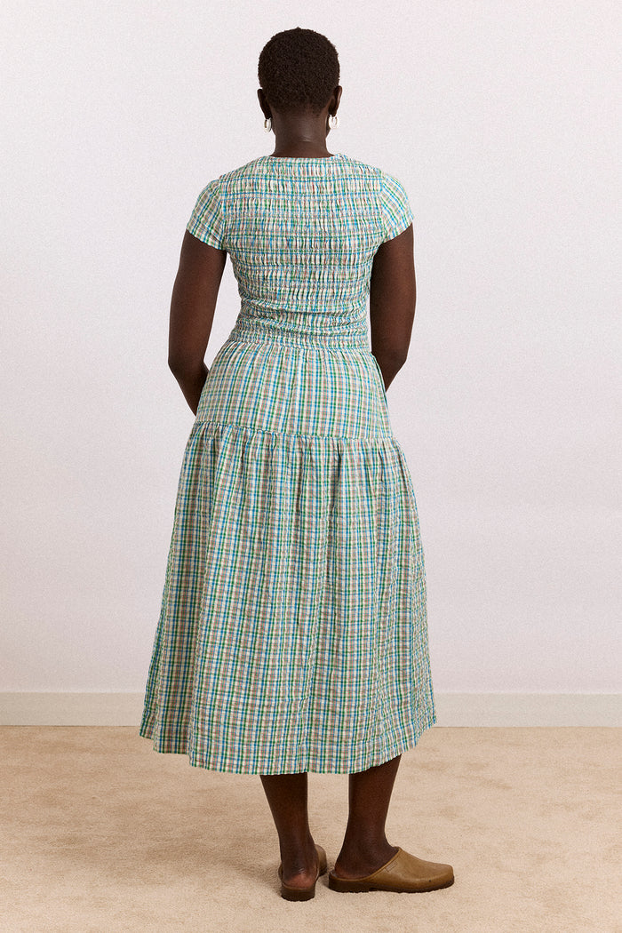 Ebba Midi Dress - Picnic Blue Check