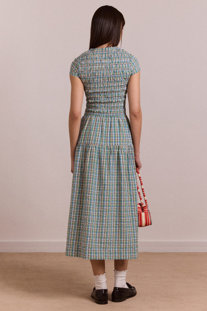Ebba Midi Dress - Picnic Blue Check