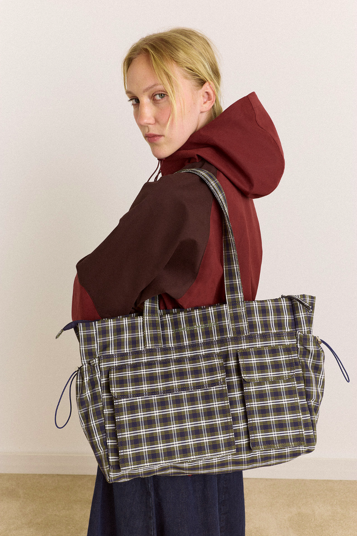 Eliza Bag - Navy Green Check