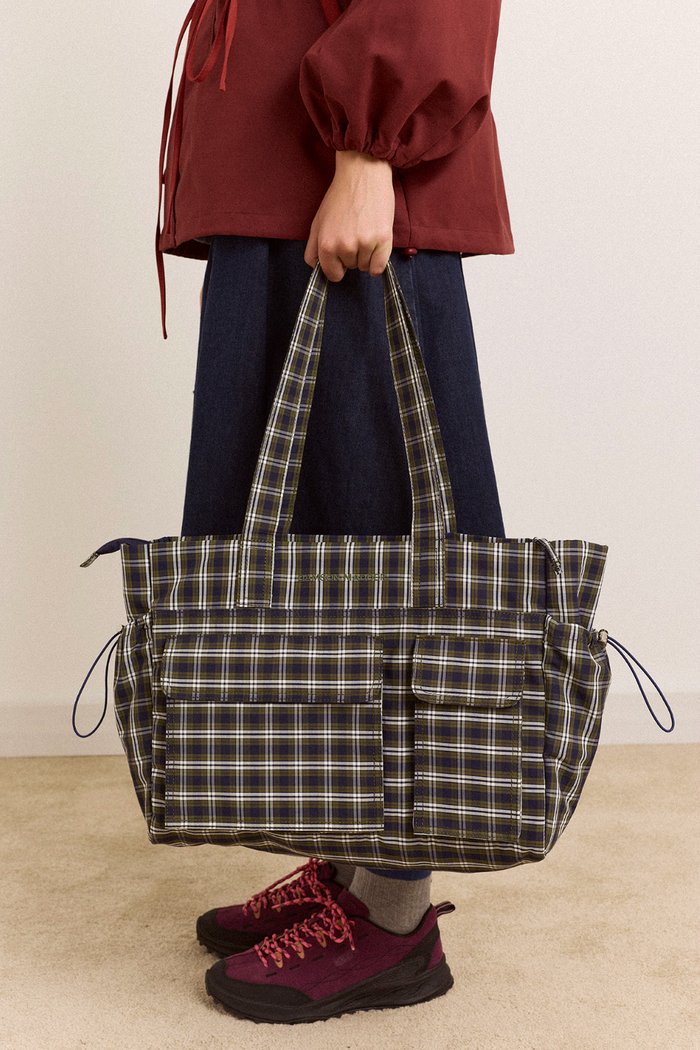 Eliza Bag - Navy Green Check