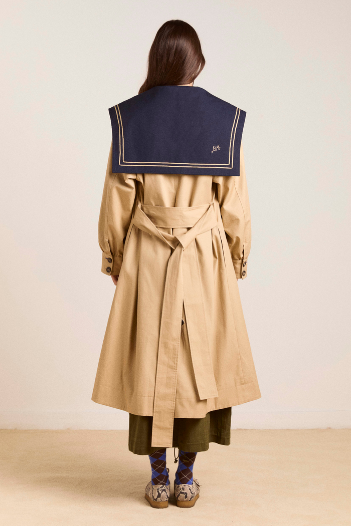 Ella Trench - Navy Tan