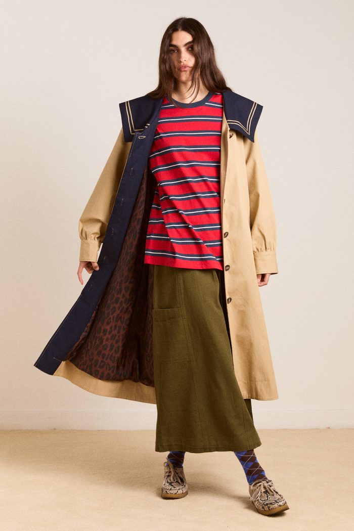 Ella Trench - Navy Tan