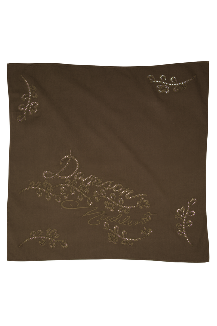 Embroidered Headscarf In Khaki