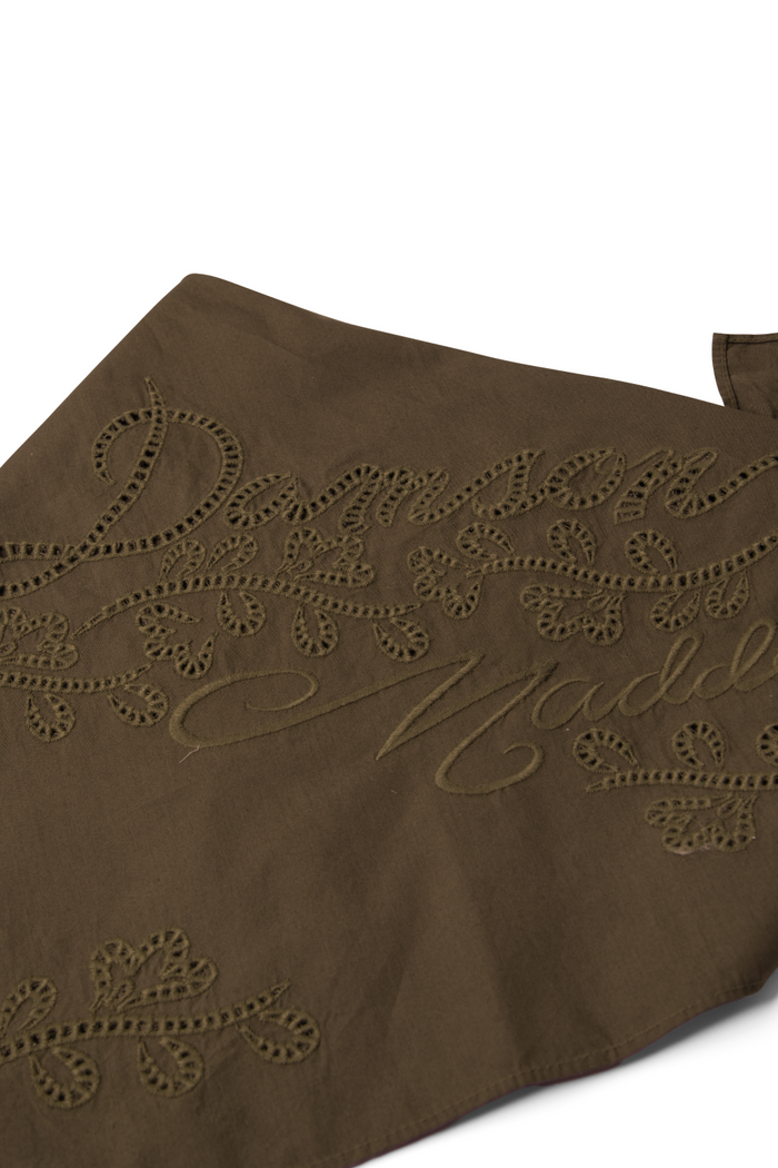 Embroidered Headscarf In Khaki