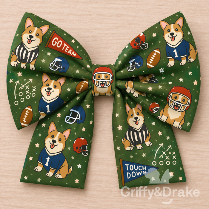 End Zone Zoomies GREEN Sailor Bow
