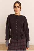 Franny Merino Wool Cardigan Set - Charcoal / Grey