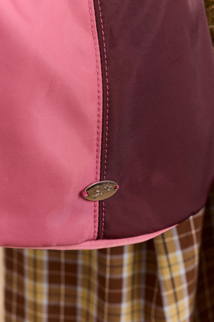Gene Mini Tie Bag In Pink & Burg Colourblock