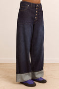 Gigi Ultra Baggy Wide Leg Jeans - Rinse Slate Wash
