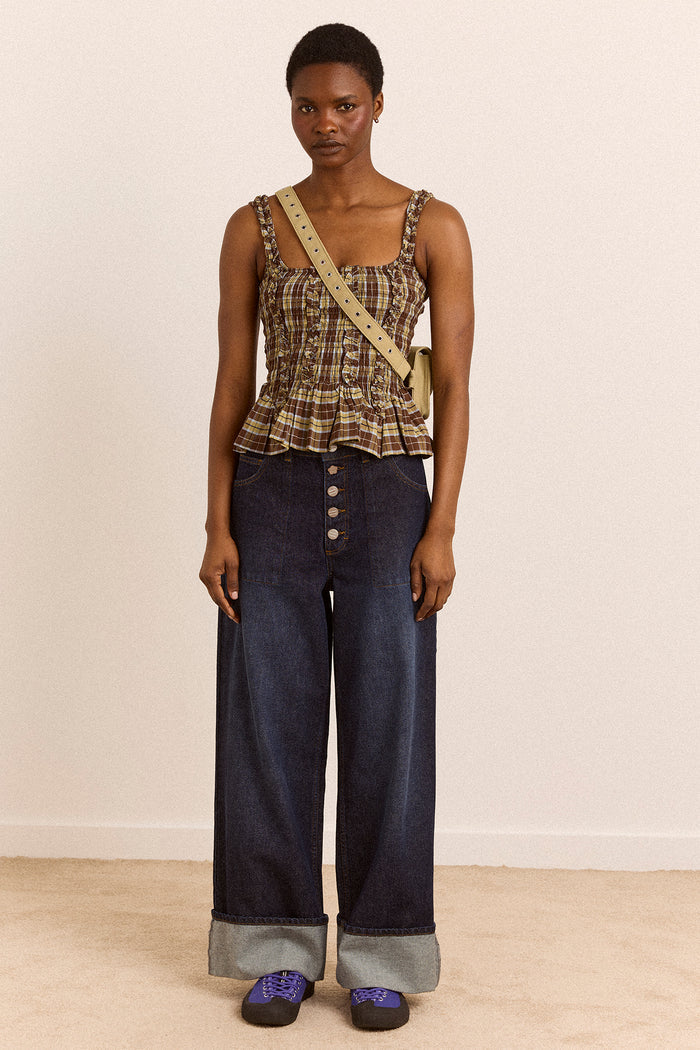 Gigi Ultra Baggy Wide Leg Jeans - Rinse Slate Wash