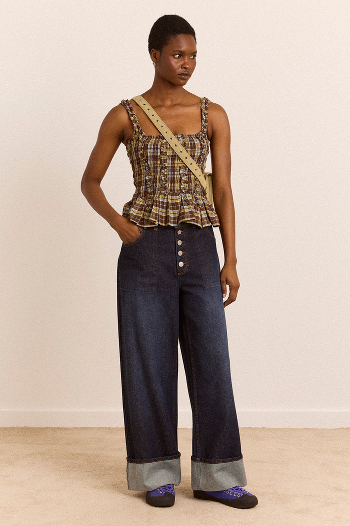 Gigi Ultra Baggy Wide Leg Jeans - Rinse Slate Wash
