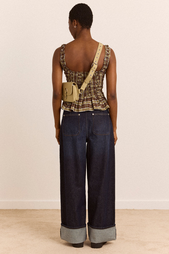 Gigi Ultra Baggy Wide Leg Jeans - Rinse Slate Wash
