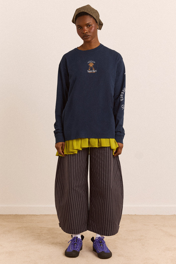 Gone Rambling Long Sleeve Graphic Tee - Blue