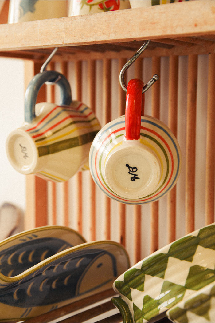 Hand Painted Angular Mug - Striped