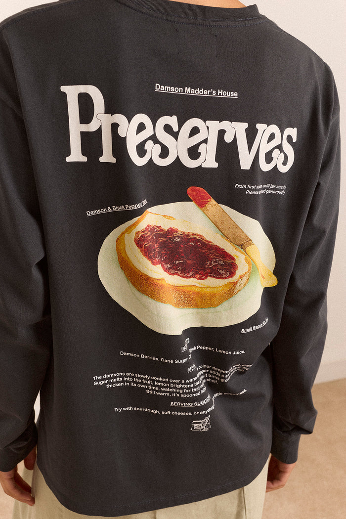 House Preserves Long Sleeve Graphic Tee - Charcoal