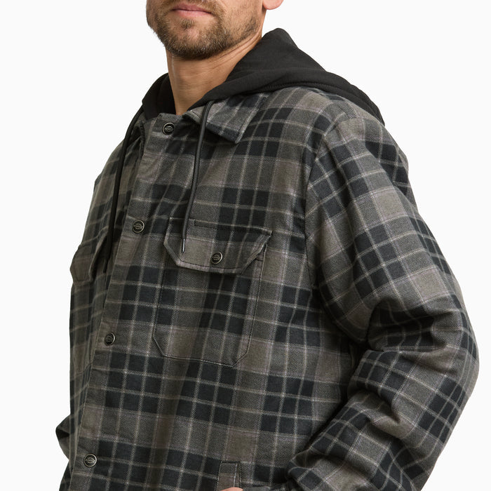 Insulated Plaid Hooded Shirt Jacket