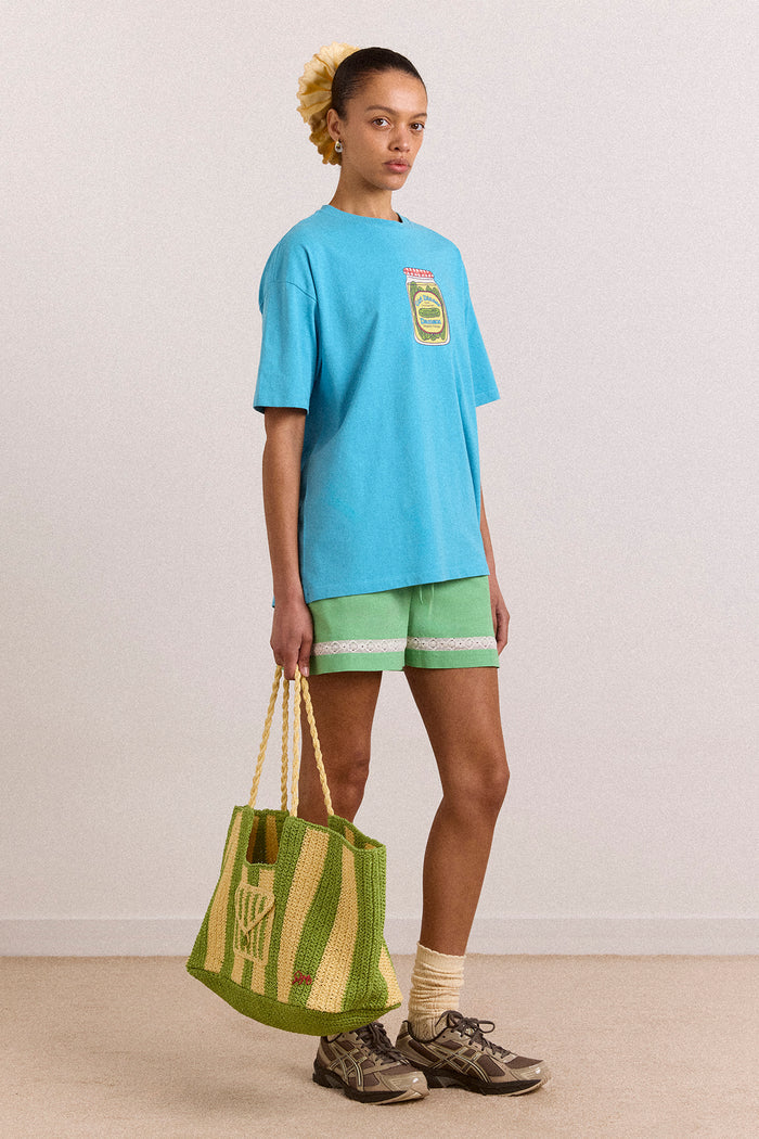 Jovie Lace Insert Shorts - Mint