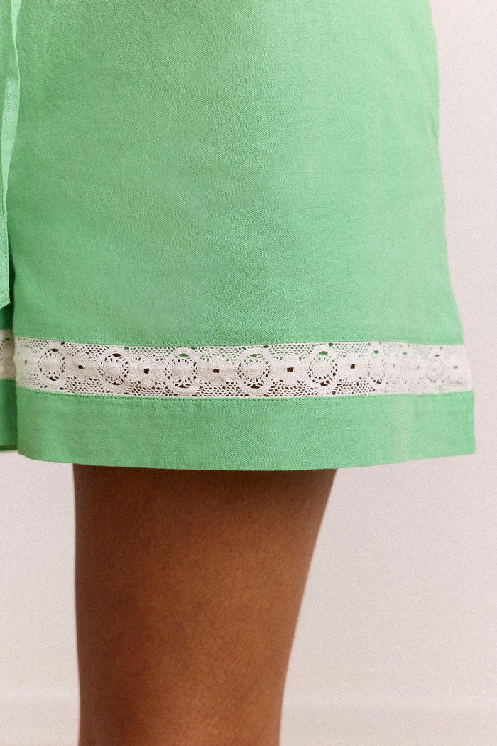 Jovie Lace Insert Shorts - Mint
