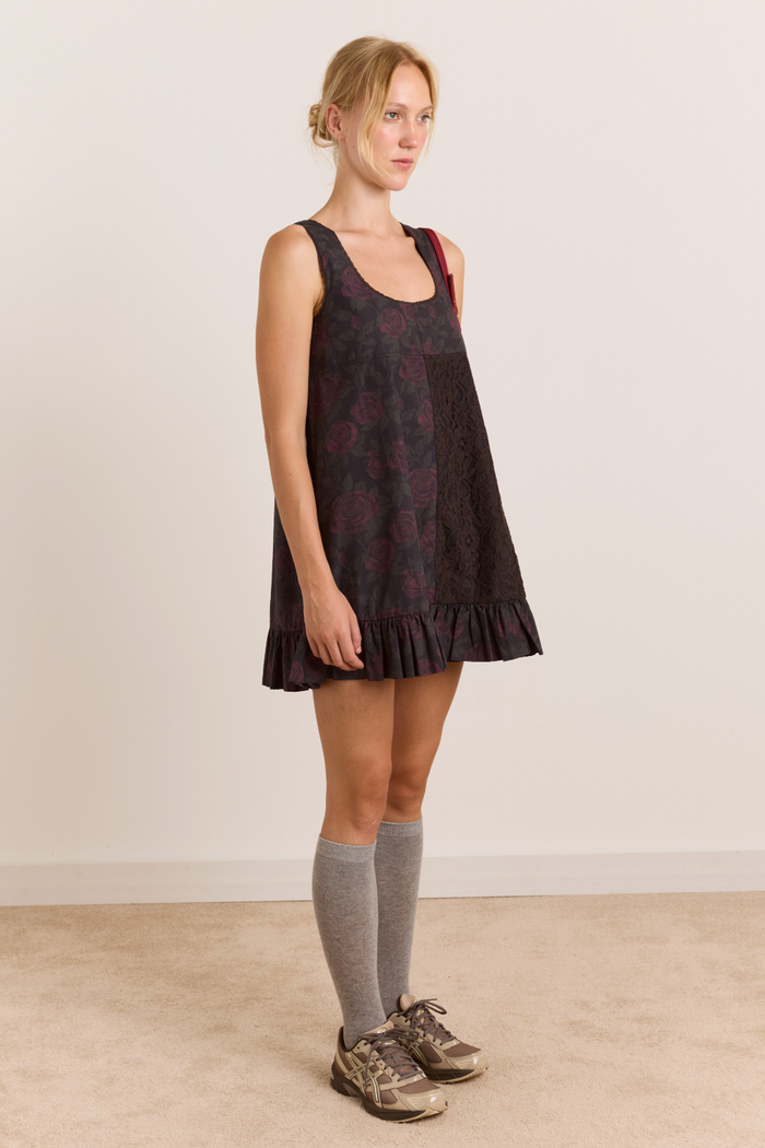 Kacey Mini Dress - Shadow Rose Floral Print