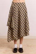 Katana Hanky Midi Skirt - Cardamon Check