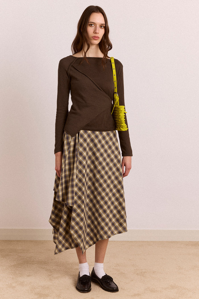 Katana Hanky Midi Skirt - Cardamon Check