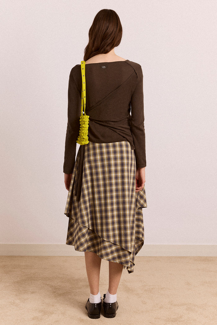 Katana Hanky Midi Skirt - Cardamon Check