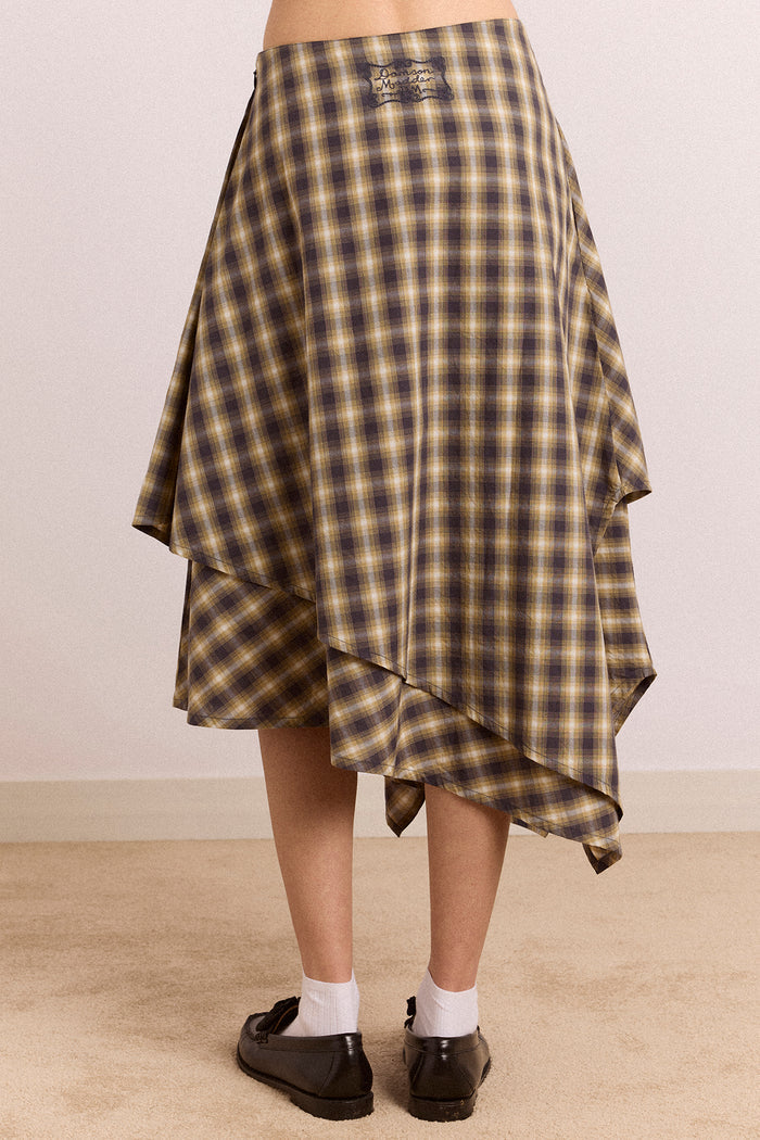 Katana Hanky Midi Skirt - Cardamon Check