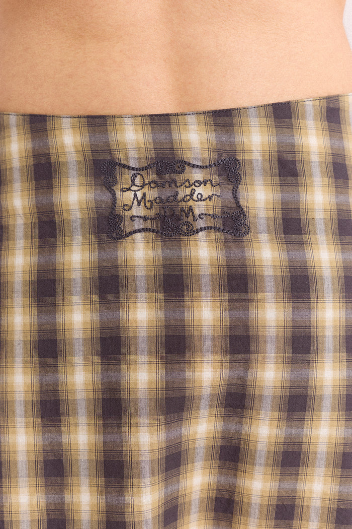 Katana Hanky Midi Skirt - Cardamon Check