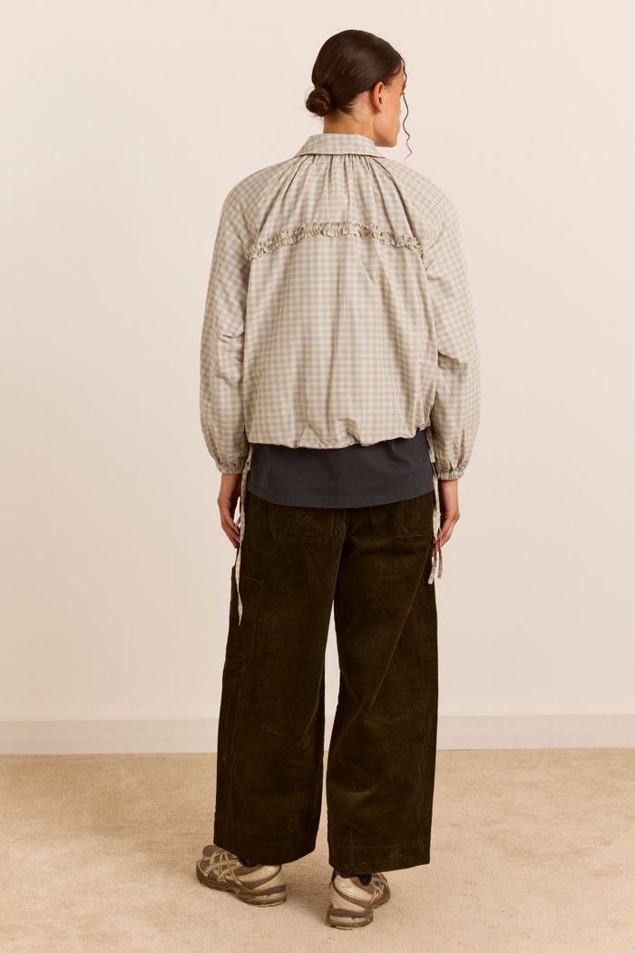 Lailah Lightweight Shell Jacket - Oyster Gingham