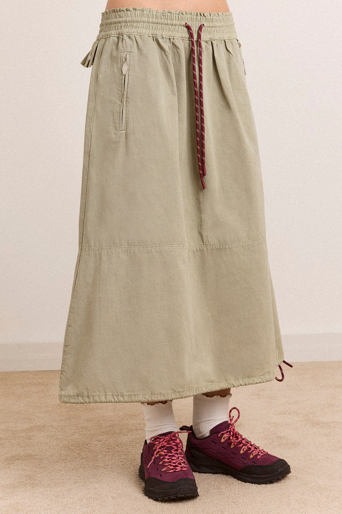 Lainey Midi Skirt - Sage Grey