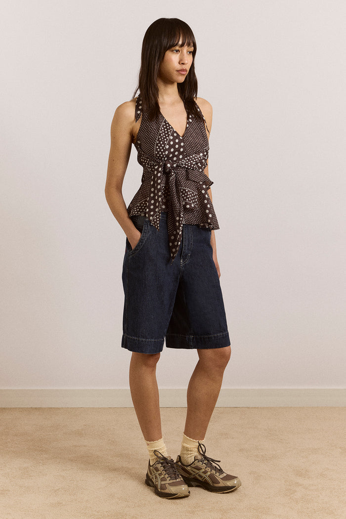 Leandra Halter Cami - Washed Black Spot