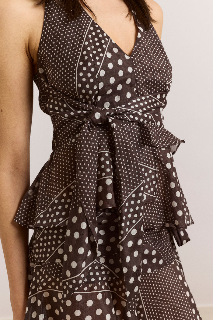 Leandra Halter Cami - Washed Black Spot