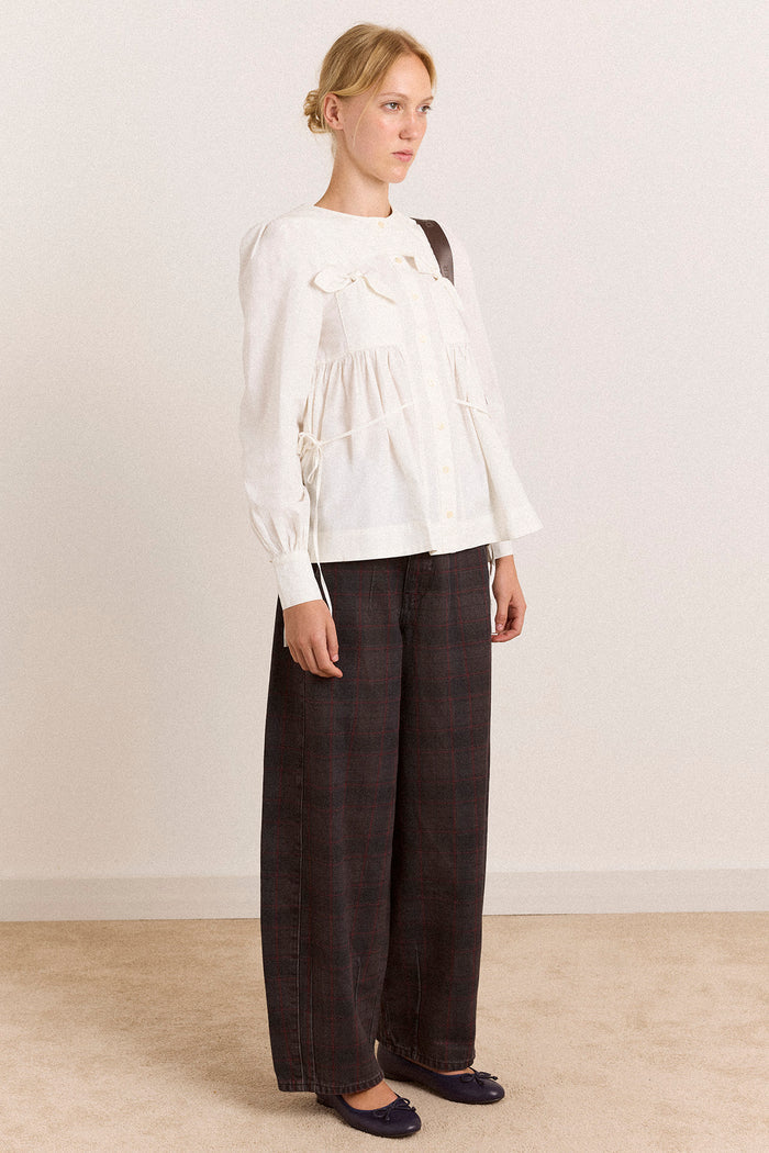 Lettie Bow Detail Blouse - White