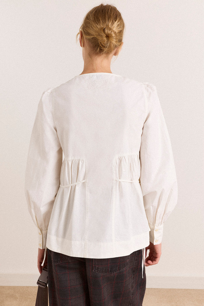 Lettie Bow Detail Blouse - White
