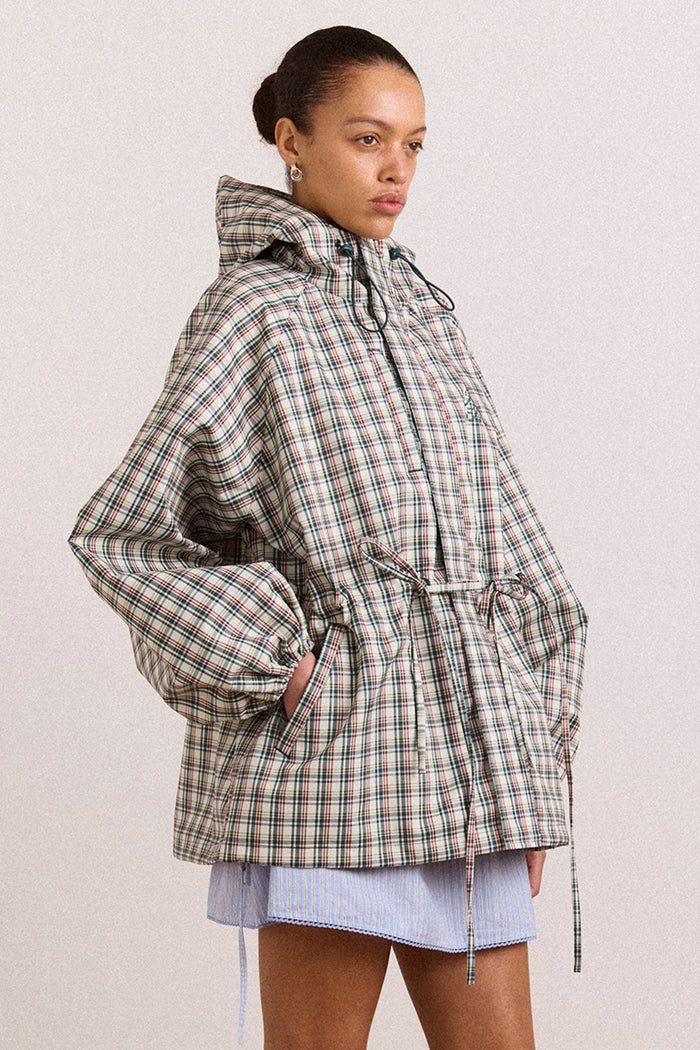 Liu Shower Proof Raincoat - Elderberry Check