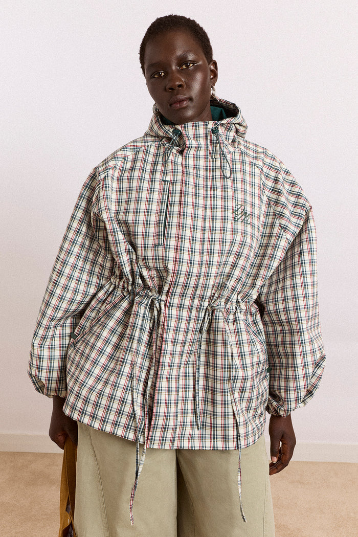 Liu Shower Proof Raincoat - Elderberry Check